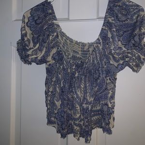 urban outfitters ruffled paisley top